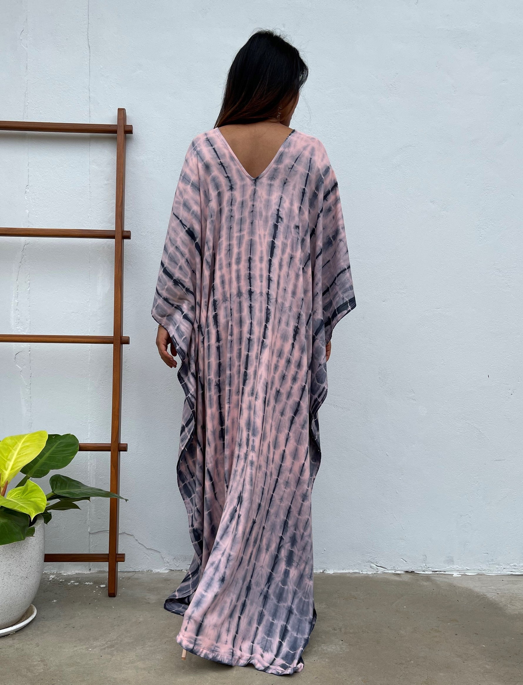 MALA handworks Mala Kaftan in Pink and Blue Tie Dye