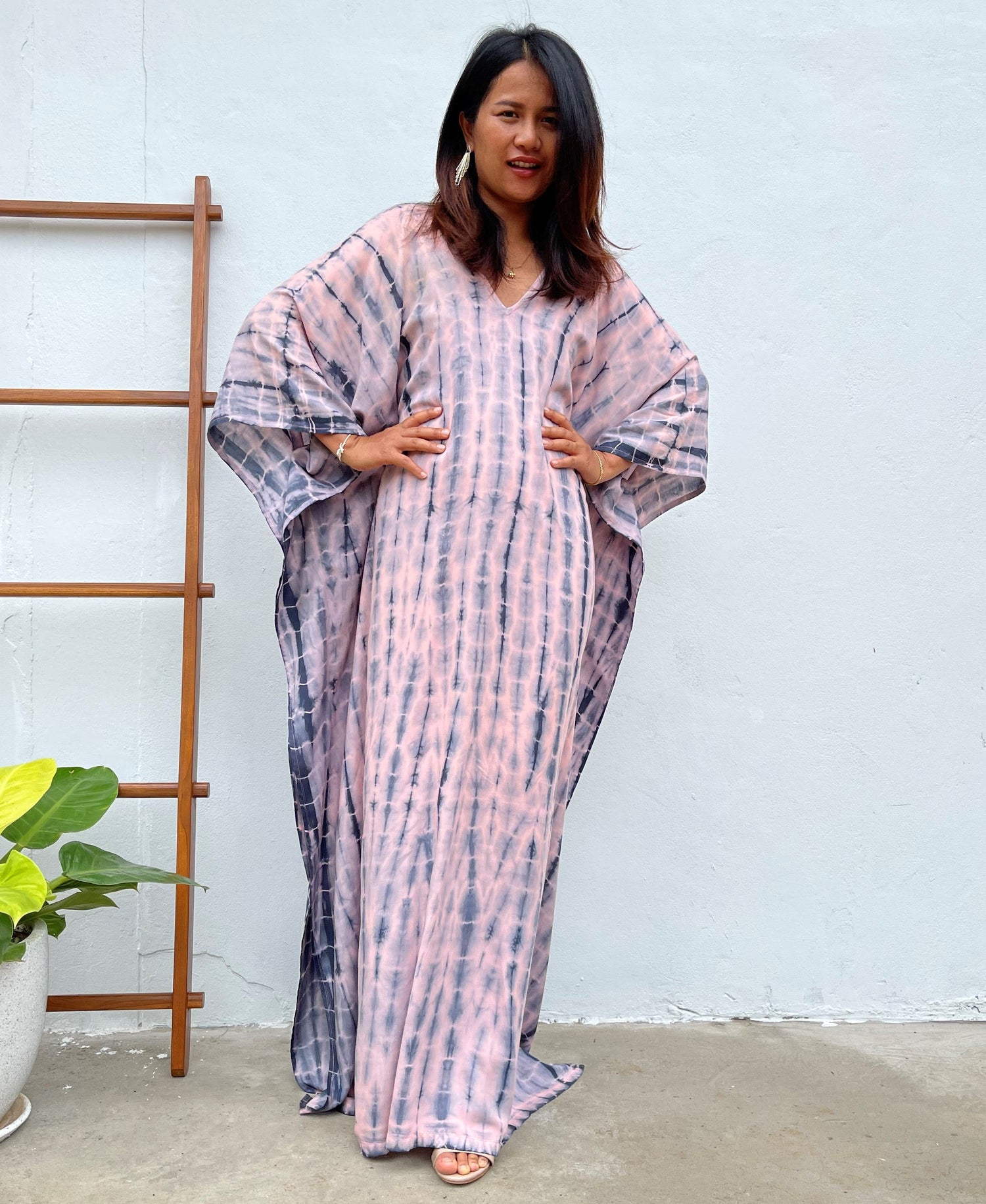 MALA handworks Mala Kaftan in Pink and Blue Tie Dye
