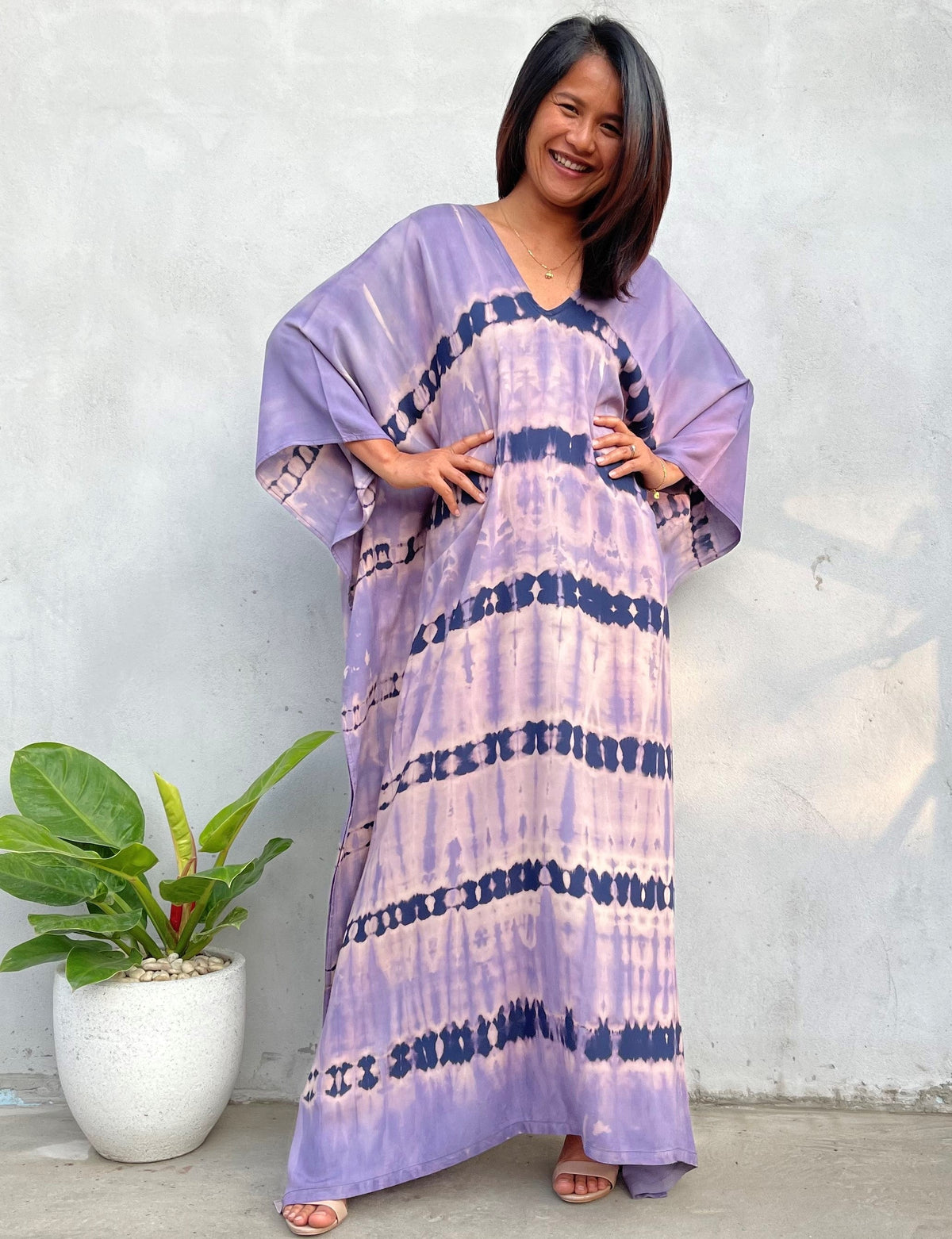 MALA handworks Mala Kaftan in Purple and Lavender Tie Dye