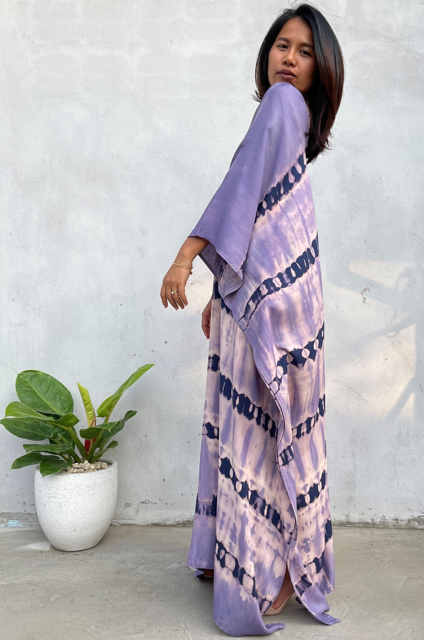 MALA handworks Mala Kaftan in Purple and Lavender Tie Dye