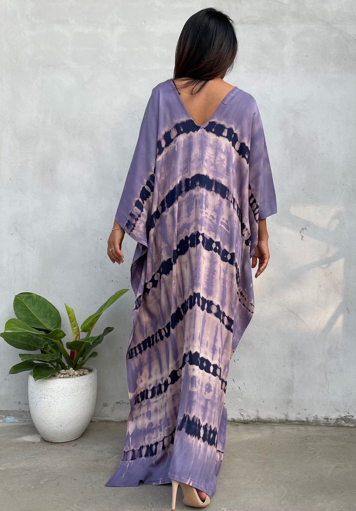 MALA handworks Mala Kaftan in Purple and Lavender Tie Dye
