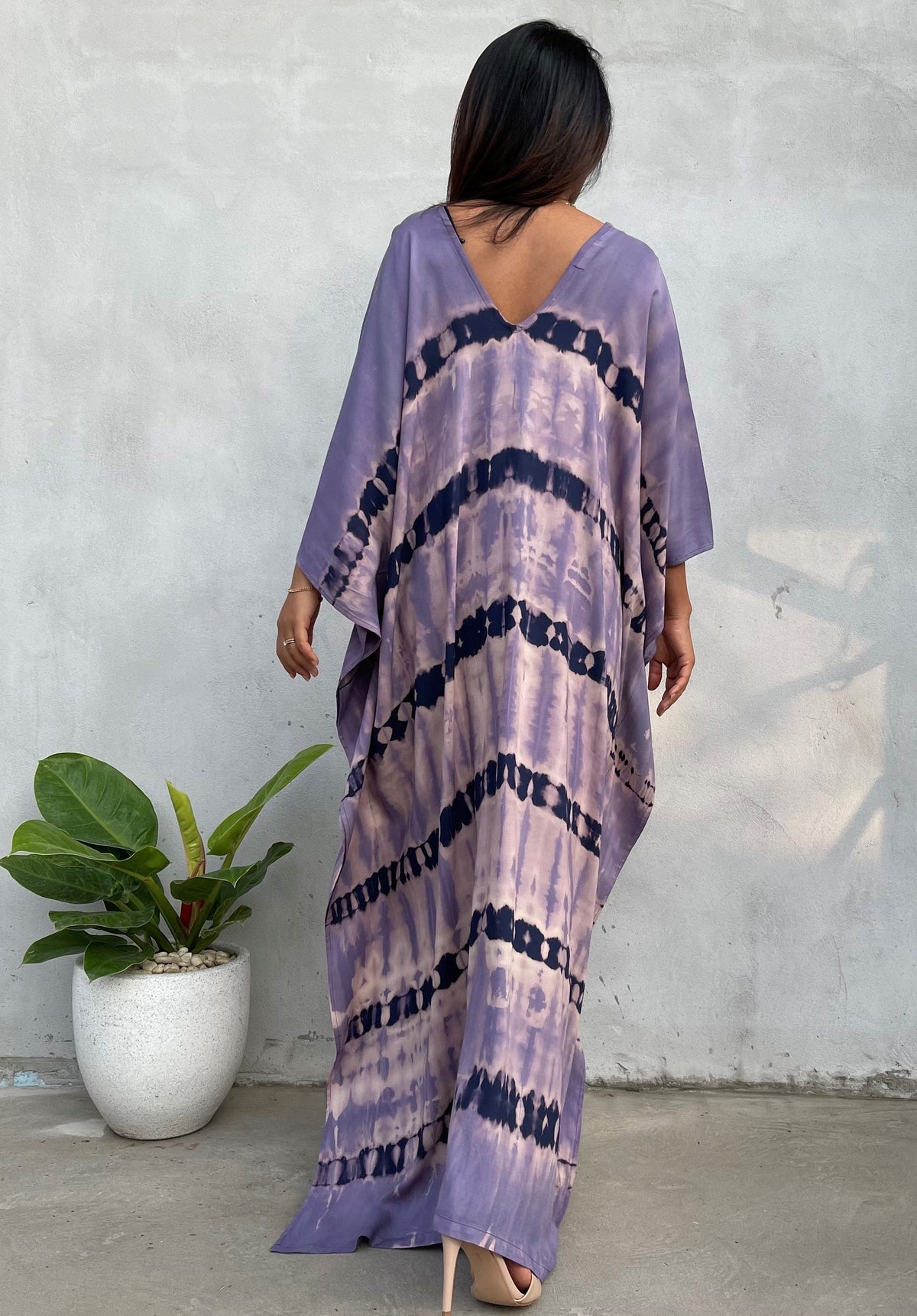 MALA handworks Mala Kaftan in Purple and Lavender Tie Dye