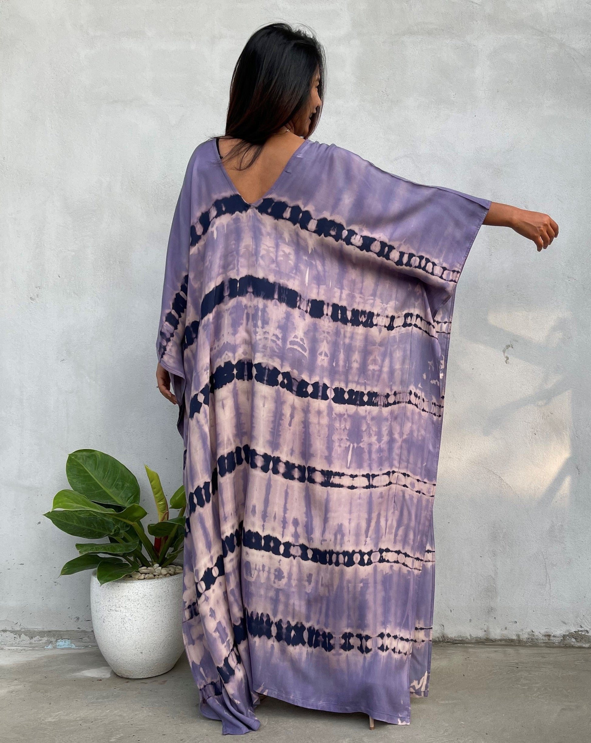 MALA handworks Mala Kaftan in Purple and Lavender Tie Dye