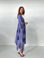 Mala Kaftan in Purple Polka Dot-A-157-Mala Handworks