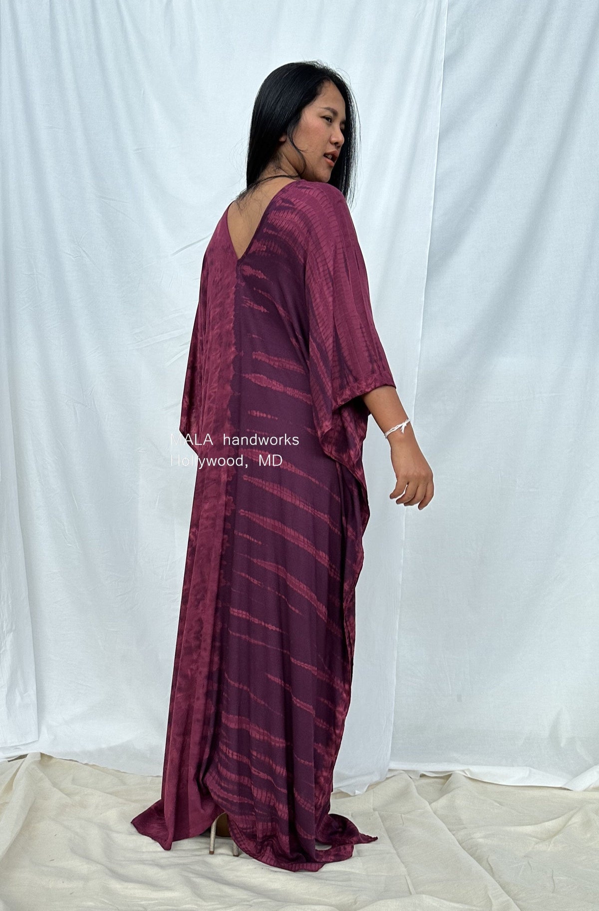 MALA handworks  Mala Kaftan in Purple Tie Dye