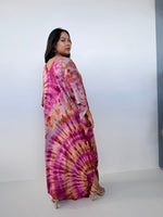 Mala Handworks Mala Kaftan in Raspberry & Rust Tie Dye