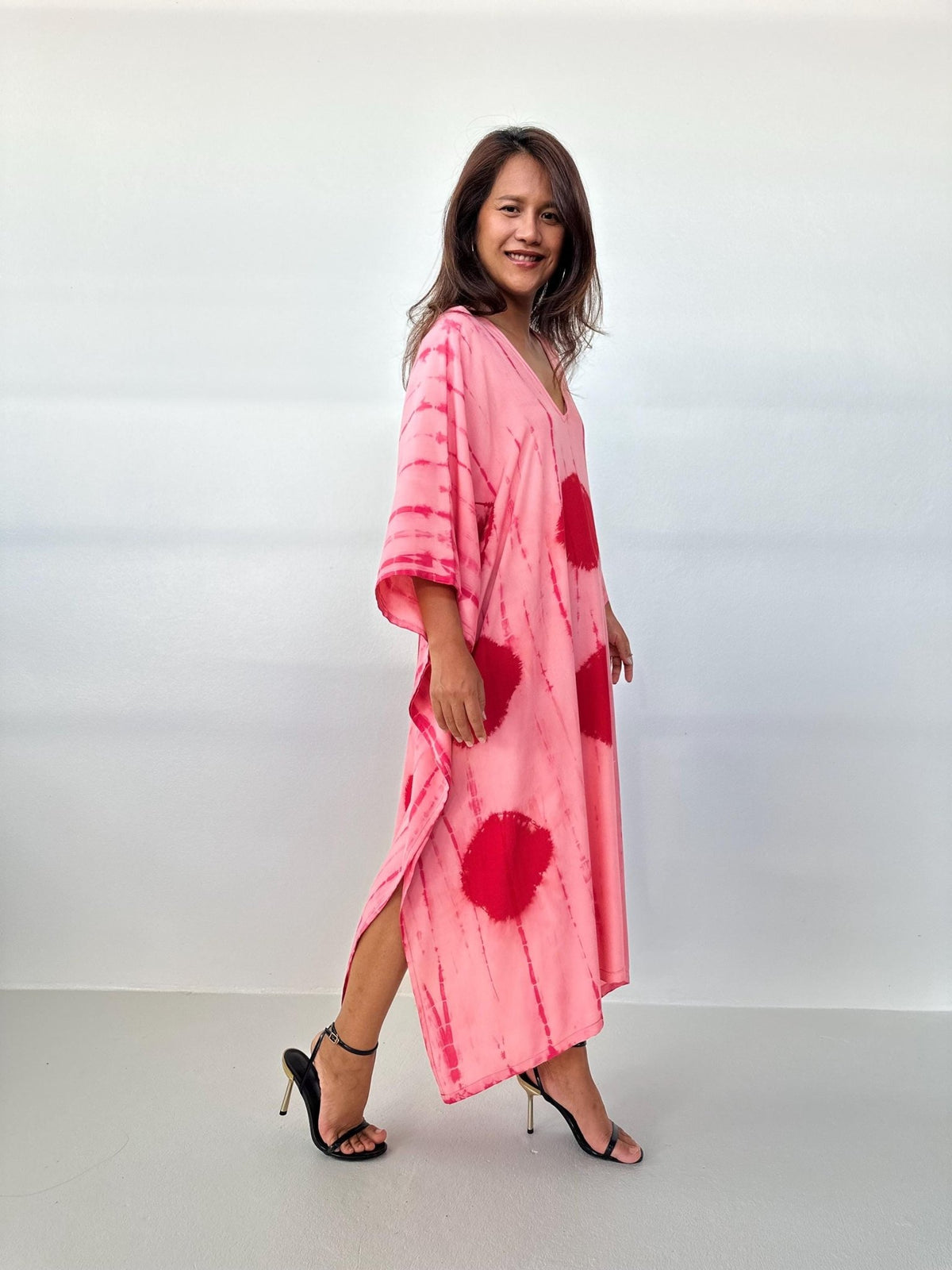 Mala Kaftan in Rose & Ruby Tie Dye-A-159-Mala Handworks