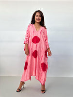 Mala Kaftan in Rose & Ruby Tie Dye-A-159-Mala Handworks