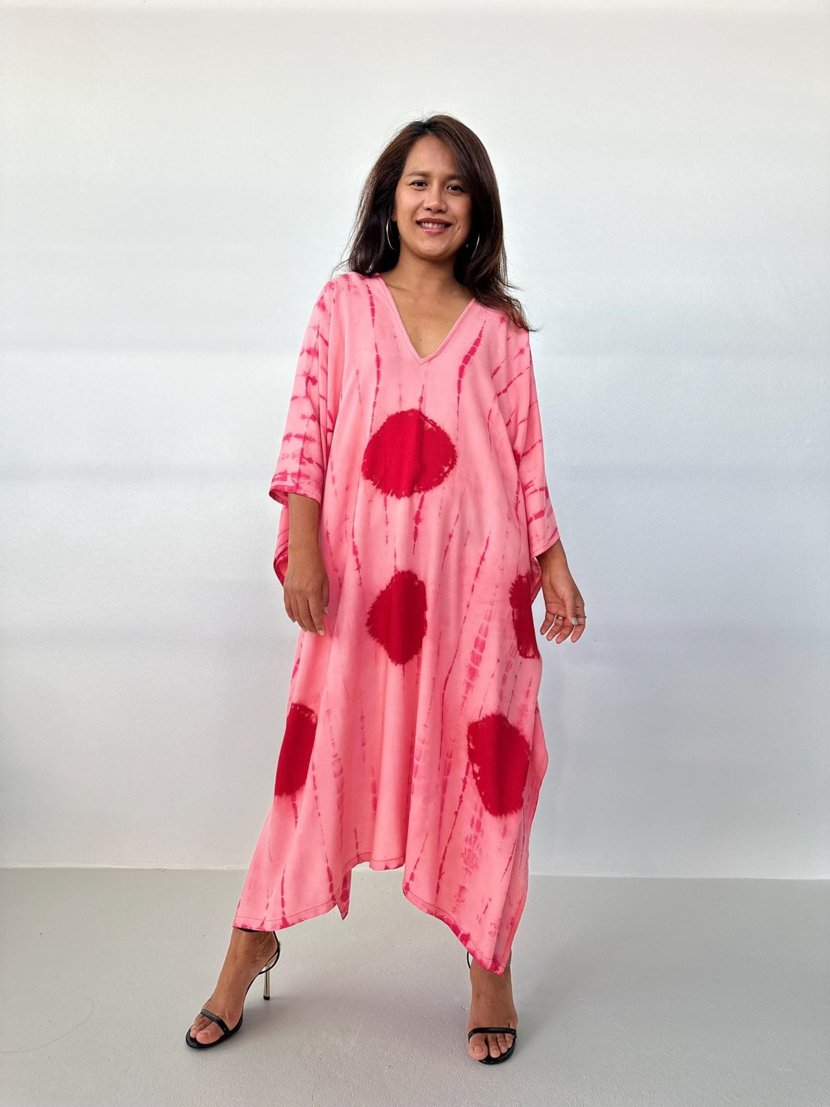 Mala Kaftan in Rose & Ruby Tie Dye-A-159-Mala Handworks