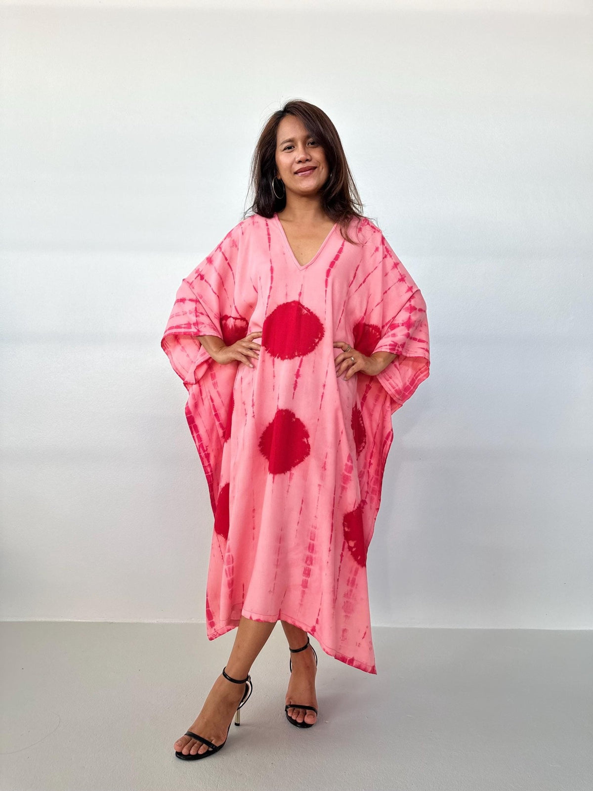 Mala Kaftan in Rose & Ruby Tie Dye-A-159-Mala Handworks
