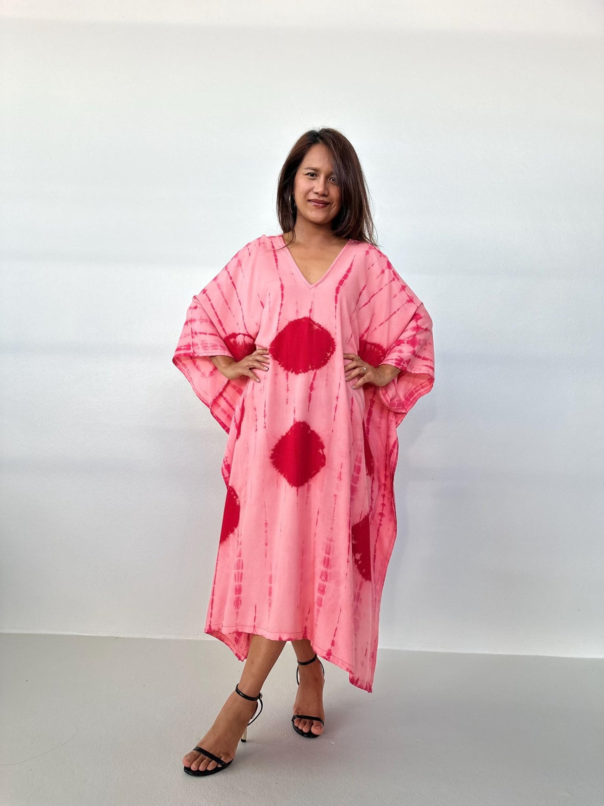 Mala Kaftan in Rose & Ruby Tie Dye-A-159-Mala Handworks