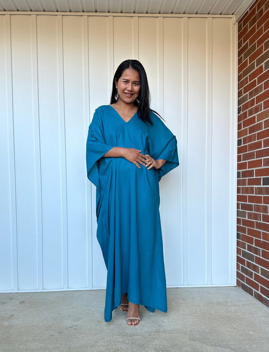 MALA handworks  Mala Kaftan in Teal Blue