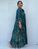 Mala Kaftan in Teal Tie Dye - Mala Handworks