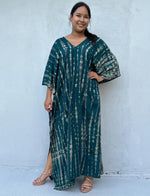 Mala Kaftan in Teal Tie Dye - Mala Handworks