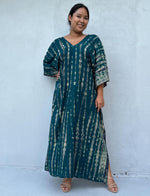 Mala Kaftan in Teal Tie Dye - Mala Handworks