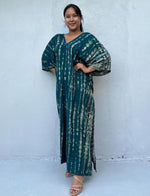 Mala Kaftan in Teal Tie Dye - Mala Handworks