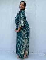 Mala Kaftan in Teal Tie Dye - Mala Handworks