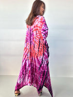 Mala Handworks Mala Kaftan in Violet & Fuchsia Tie Dye