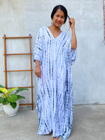 MALA handworks Mala Kaftan in White and Black Tie Dye