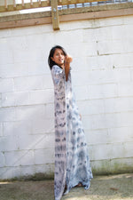 MALA handworks  Mala kaftan in White and Gray Tie Dye