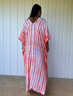 MALA handworks  Mala Kaftan in White and Orange Tie Dye