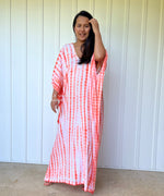 MALA handworks  Mala Kaftan in White and Orange Tie Dye