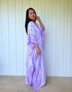 MALA handworks  Mala Kaftan in White and Purple Tie Dye