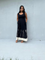 Maya Black & White Tie Dye Cotton Dress - Mala Handworks
