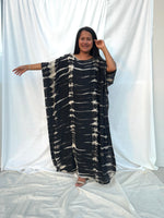 MALA handworks Mia Boat Neck Kaftan in Black Tie Dye