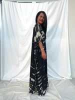 MALA handworks Mia Boat Neck Kaftan in Black Tie Dye