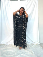 MALA handworks Mia Boat Neck Kaftan in Black Tie Dye