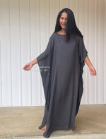 MALA handworks  Mia Boat Neck Kaftan in Dark Grey