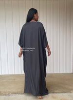 MALA handworks  Mia Boat Neck Kaftan in Dark Grey