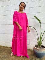MALA handworks  Mia Boat Neck Kaftan in Pink Fuchsia