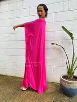 MALA handworks  Mia Boat Neck Kaftan in Pink Fuchsia