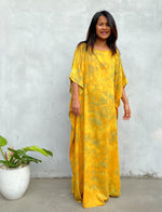 MALA handworks Mia Boat Neck Kaftan in Yellow Tie Dye