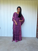 MALA handworks  Mia Boat NeckKaftan in Purple Tie Dye