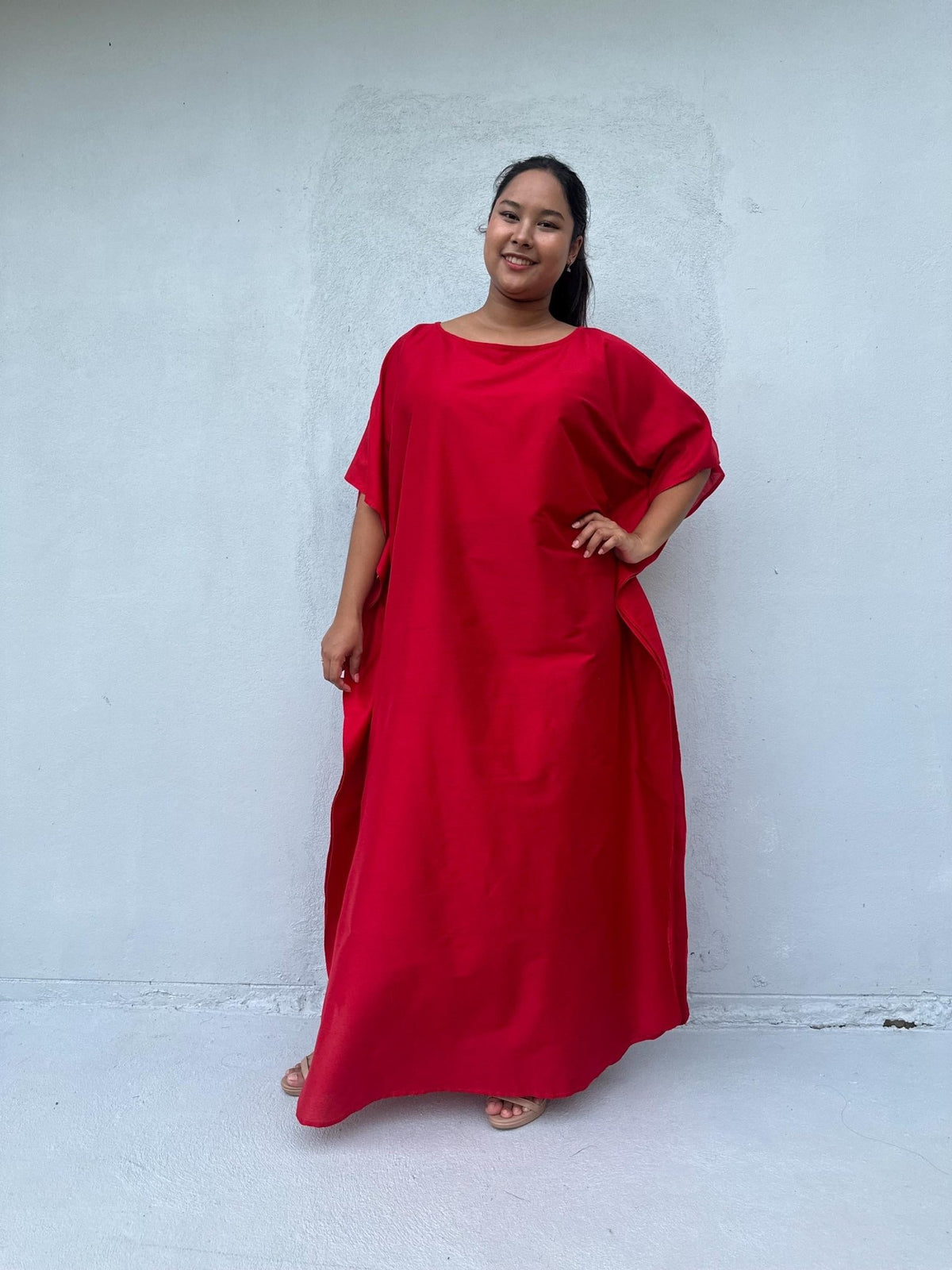 Mia Kaftan in Cherry-AC-31-Mala Handworks