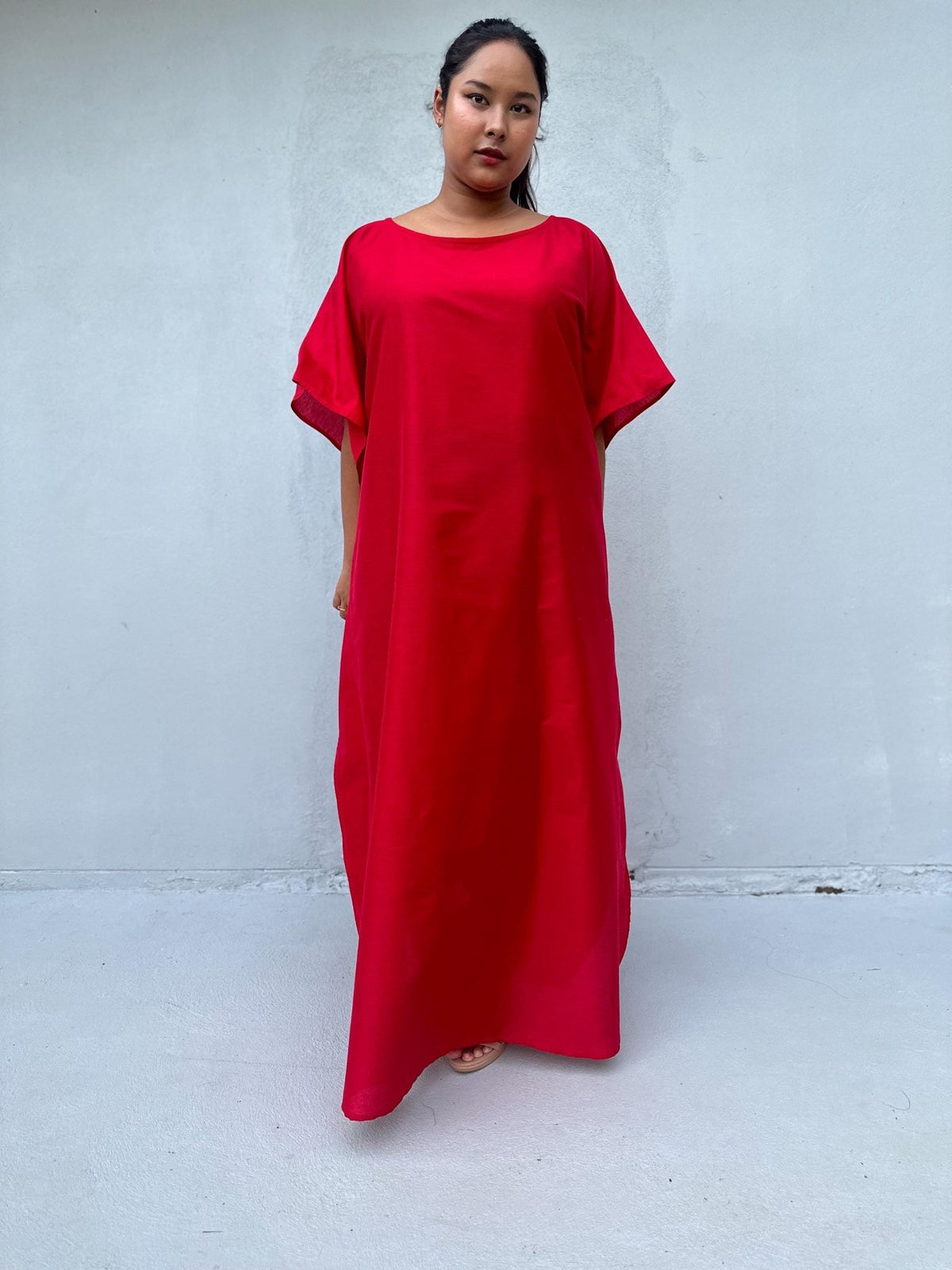 Mia Kaftan in Cherry-AC-31-Mala Handworks