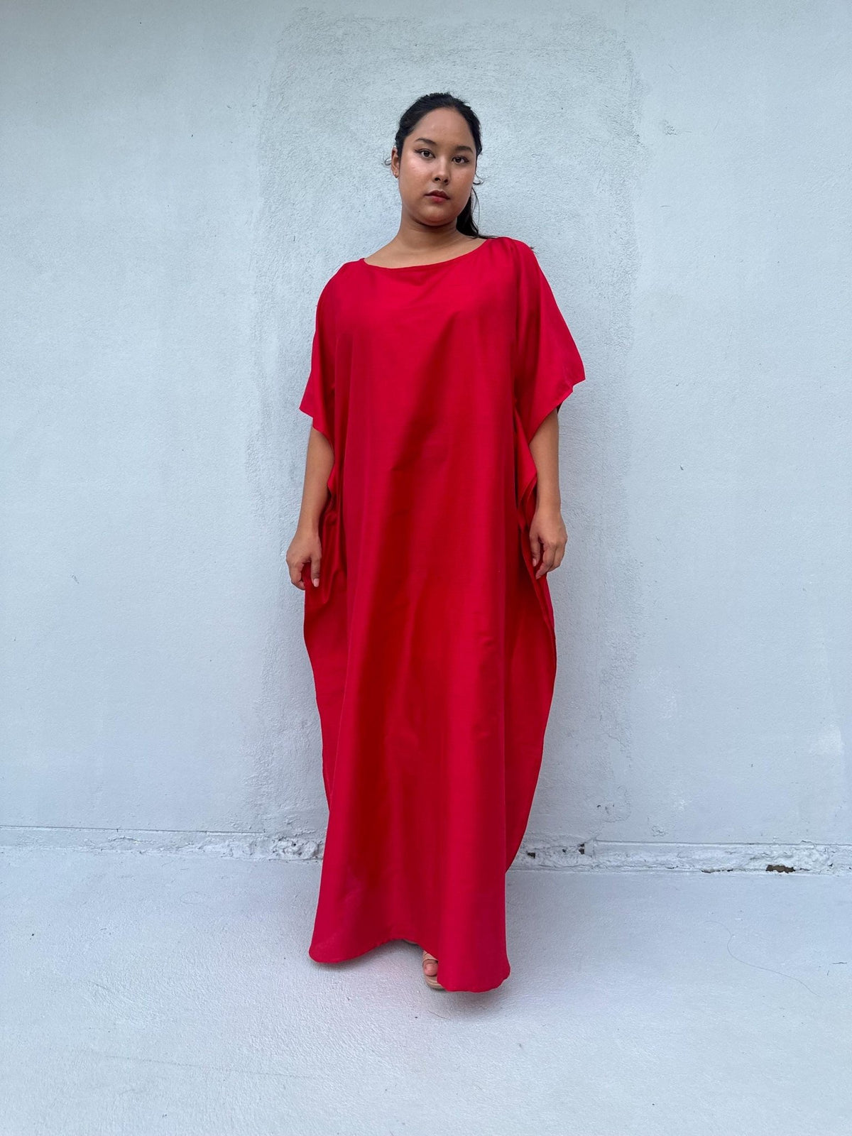 Mia Kaftan in Cherry-AC-31-Mala Handworks
