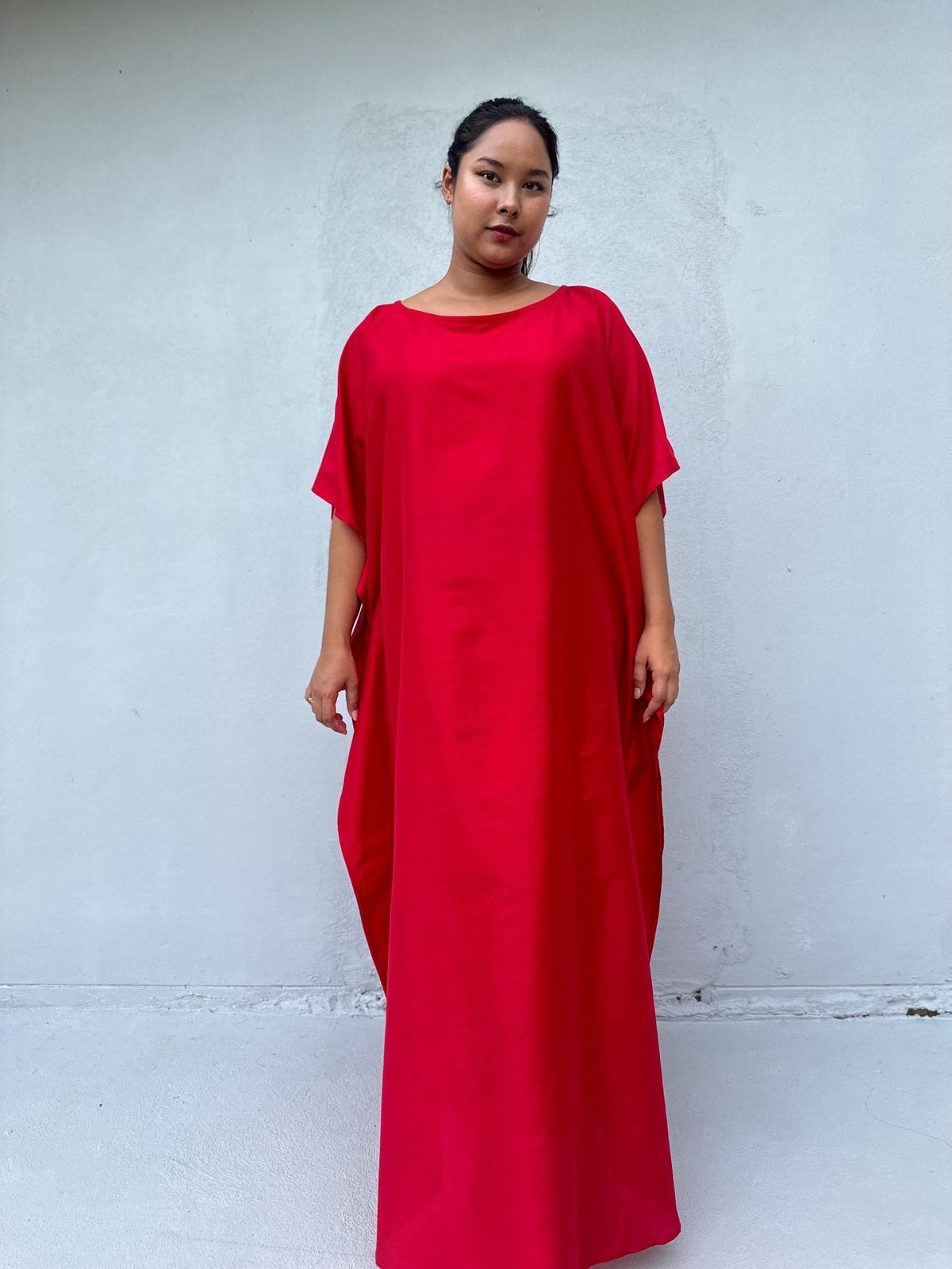 Mia Kaftan in Cherry-AC-31-Mala Handworks