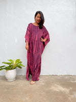 Mia Kaftan in Eggplant Tie Dye-AC-7-Mala Handworks