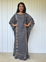 Mia Kaftan in Gray & Blue Tie Dye-AC-22-Mala Handworks