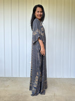 Mia Kaftan in Gray & Blue Tie Dye-AC-22-Mala Handworks