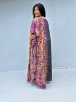 Mia Kaftan in Gray & Purple Tie Dye-AC-29-Mala Handworks