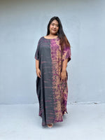 Mia Kaftan in Gray & Purple Tie Dye-AC-29-Mala Handworks