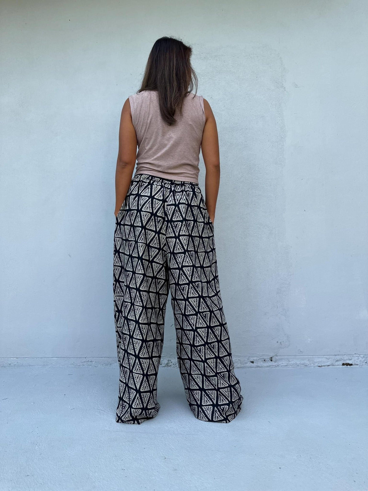 Nikola Prism Mosaic Pants in Black-VN-4-42-Mala Handworks