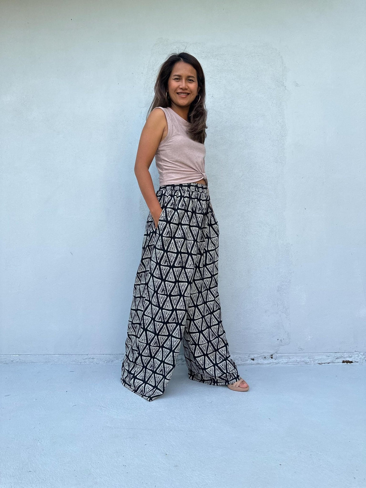 Nikola Prism Mosaic Pants in Black-VN-4-42-Mala Handworks