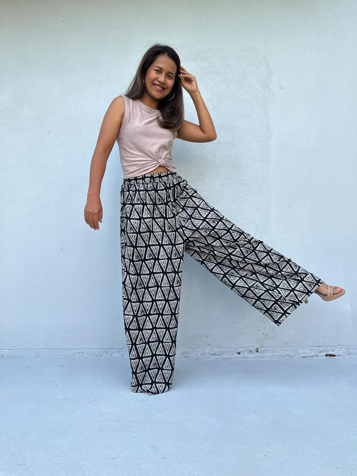 Nikola Prism Mosaic Pants in Black-VN-4-42-Mala Handworks