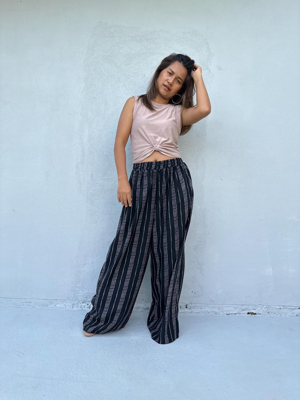 Nikola Reed Pants in Black-VN-3-42-Mala Handworks